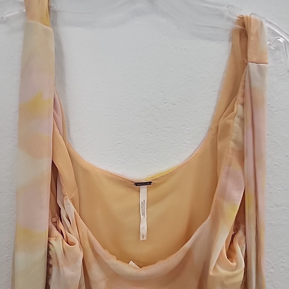 Free People Mesh Multi Color Sleeve-less Top, Size Large - Picture 3 of 9